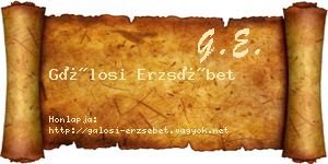 Gálosi Erzsébet névjegykártya